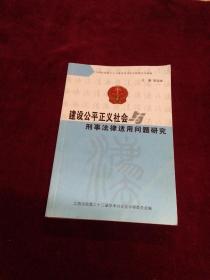 建设公平正义社会与刑事法律适用问题研究