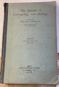 民国英文版：《喉耳科学杂志1931年至1940年总目录》精装本。1946年伦敦出版。书上盖有“李宝实图书室”钢印。