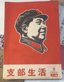 《支部生活》上海，1968年第2、3-4、5、6、7期，共五期封面封底页合售。