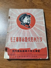 毛主席革命路线胜利万岁 党内兩条路綫斗争大事記 (1921--1968)  浙江省革命造反联合总指挥部 含三页手抄文件 有林彪九大报告 16开 1974年