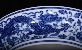 清雍正青花龙纹盘 尺寸5.6*27厘米 价格3600