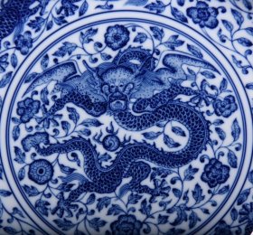 清雍正青花龙纹盘 尺寸5.6*27厘米 价格3600
