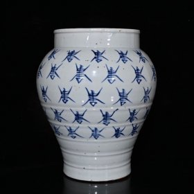 清代青花寿字罐（28.5×22.5cm）360元