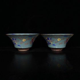 宋代建窑五彩龙凤碗（10×21cm） 800元