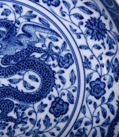 清雍正青花龙纹盘 尺寸5.6*27厘米 价格3600