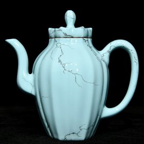 清乾隆松石釉瓜棱壶 高11.8cm直径12.3cm 价格2500