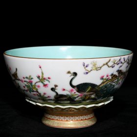 清乾隆粉彩描金花鸟纹转心碗 高10.3cm直径18.5cm 价格3800