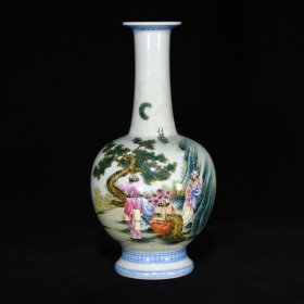 清雍正珐琅彩降龙罗汉纹瓶  28.5×18厘米 价:3900