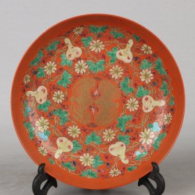 清同治 珐琅彩多子多福纹盘
；高宽 4*21cm
¥2560