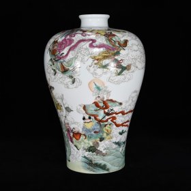 清雍正珐琅彩十八罗汉纹梅瓶，37.5×25厘米 价:7680上新