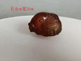 乡下收的 清代 琥珀 鱼 挂件