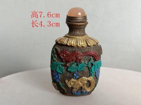 乡下收的清代铜添彩 鼻烟壶