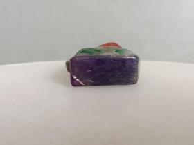 乡下收的冰种彩色 翡翠虎 手把件