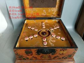 乡下收的漆器盒装宝石戒指手镯球