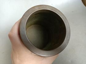 乡下收的 清代 老铜景泰蓝笔筒
