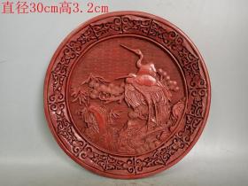 乡下收的清代漆器 刻画盘