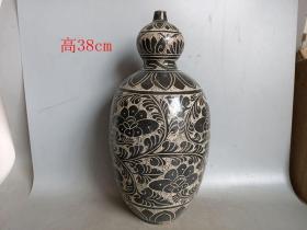 宋代黑釉磁州窑瓷瓶