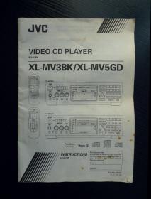 JVC VIDEO CD PLAYER XL-MV3BK/XL-MV5GD（ 影碟机使用说明书 中英文版  ）