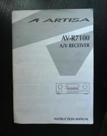 ARTISA AV-R7100 A/V Receiver  冠傲 收音扩音机 功放机（中 英 日 3种语言，2本）