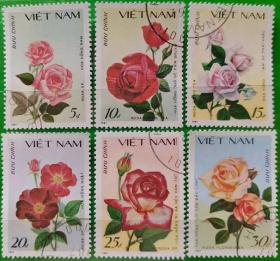 【外国早期经典邮品：越南邮票1987年 花卉 6枚 盖销】