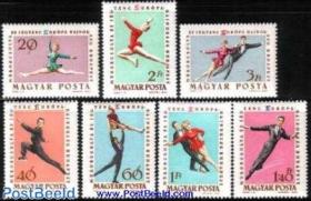【匈牙利邮票1963年冬季体育运动花样滑冰等7全】