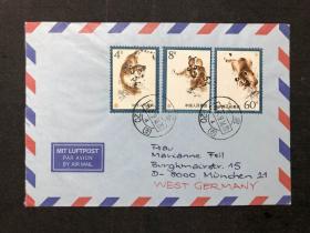 【集邮收藏精品：T40东北虎邮票1979年上海寄至德国实寄封】