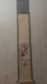 《58》日本回流 名家真迹作品  品相佳  （印章落款看照片）197cmX28cm
画心 144cmX23m