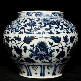 元青花缠枝牡丹纹罐27.2x32厘米