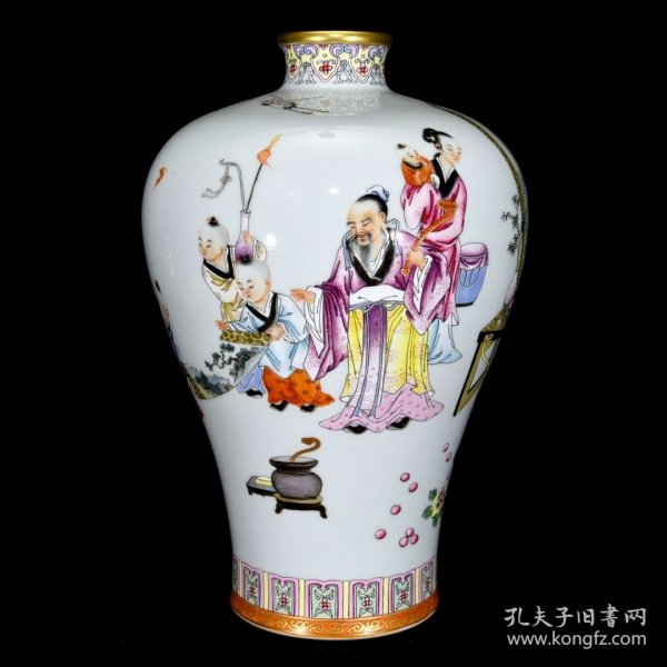清乾隆珐琅彩人物故事纹梅瓶36.5×25厘米