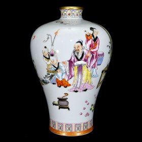 清乾隆珐琅彩人物故事纹梅瓶36.5×25厘米