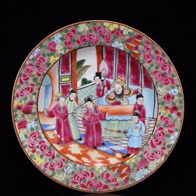 清广彩人物盘3.7*24厘米