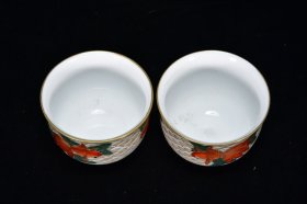 清乾隆御制掐丝珐琅彩鱼纹口杯5*5.6厘米