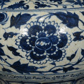 元代青花缠枝牡丹纹罐30*36厘米厘米