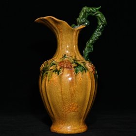 宋三彩龙把壶28x13.5厘米