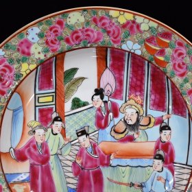 清广彩人物盘3.7*24厘米