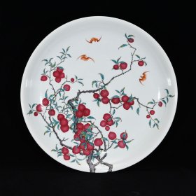 清雍正粉彩荔枝纹盘8.5×50厘米