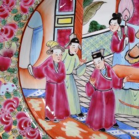 清广彩人物盘3.7*24厘米