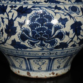 元代青花缠枝牡丹纹罐30*36厘米厘米