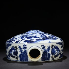 元青花单骑救主人物纹卧壶壁壶