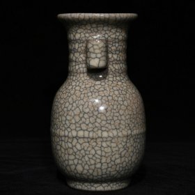 宋哥窑贯耳瓶16.8x9厘米