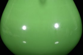 清乾隆苹果绿釉贯耳尊31*19厘米