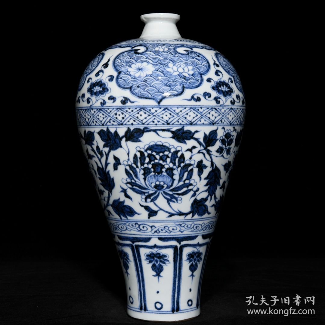 元青花缠枝牡丹纹梅瓶28.2x16厘米