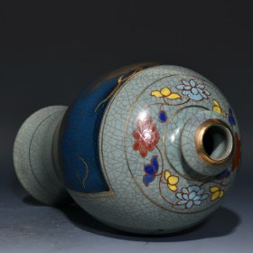 宋官窑景泰蓝山水梅瓶27.3x13.5厘米