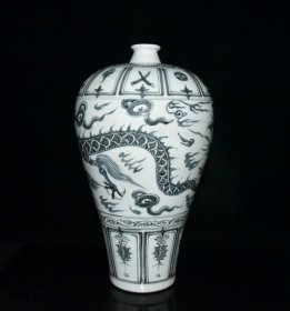 明建文青花龙纹梅瓶43.5x25厘米
