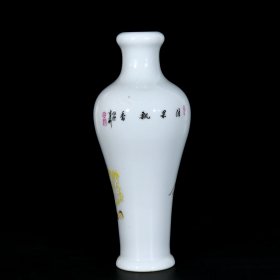 清雍正古月轩珐琅彩蔬果图蒜头瓶