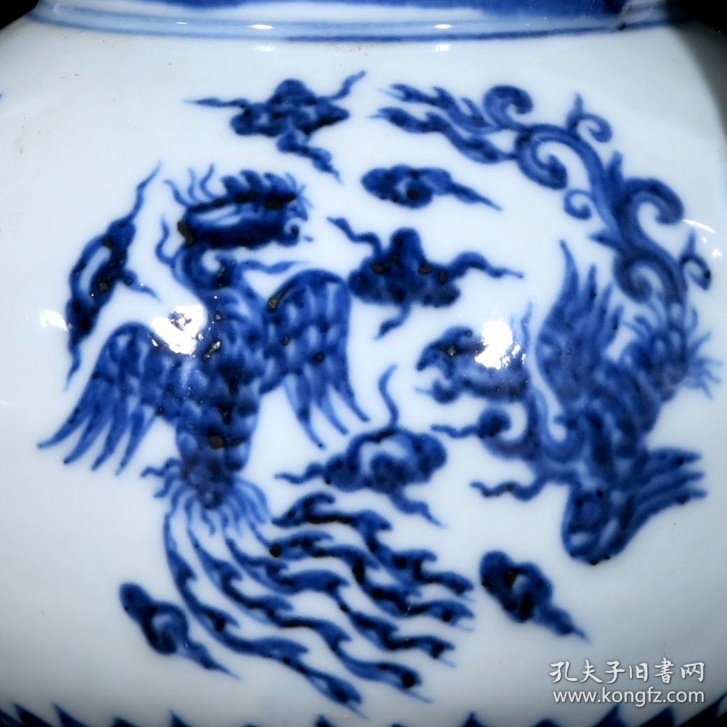 明宣德青花凤纹花浇16.5x19 厘米