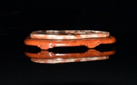 清乾隆木纹釉雕刻云纹砚台2.3x12x14.5厘米
