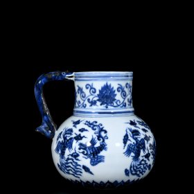 明宣德青花凤纹花浇16.5x19 厘米