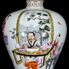 清乾隆珐琅彩人物故事纹梅瓶36.5×25厘米