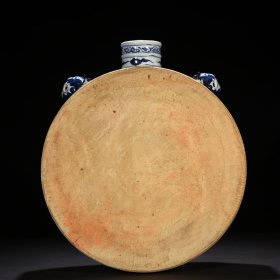 元青花单骑救主人物纹卧壶壁壶